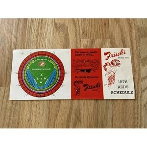 MLB 1976 Cincinnati Reds Baseball Schedule Word Series Champs Unfolded